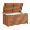 Gartentruhe 150 x 70 x 75 cm Holz Braun mit Klappdeckel für Außenbereich