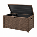 Aufbewahrungsbox 120 x 60 x 60 cm Kunststoffgeflecht Braun für Garten mit Klappdeckel