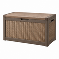 Aufbewahrungsbox 78 x 55 x 43 cm Kunststoff Braun für Außenbereich mit Deckel in Rattanoptik