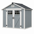 Gartenhaus 180 x 120 x 190 cm aus Holz Grau Weiß mit Doppeltür im Landhausstil