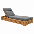 Gartenliege 200 x 70 cm Holz Grau mit verstellbarer Rückenlehne