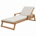 Gartenliege 200 x 70 x 85 cm Holz Beige mit verstellbarer Rückenlehne