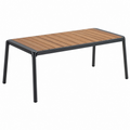 Gartentisch 150 x 90 x 75 cm Holz und Metall Braun Schwarz rechteckig