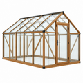 Gewächshaus 240 x 180 x 230 cm aus Holz und Glas mit Tür freistehend