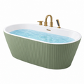 Freistehende Badewanne 170 x 80 cm aus Acryl Grün Weiß mit geriffelter Oberfläche