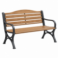 Gartenbank 120 x 60 x 85 cm Holz Metall Braun Schwarz für Außen Klassisch